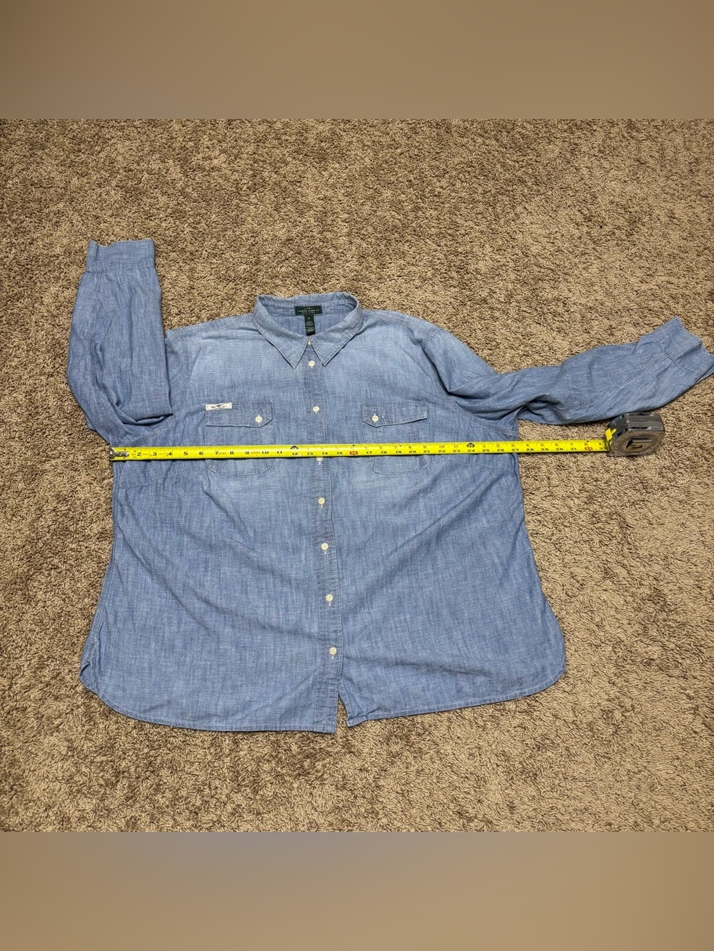 Lauren Jeans Co. Ralph Lauren chambray shirt women’s 3X blue utility button up